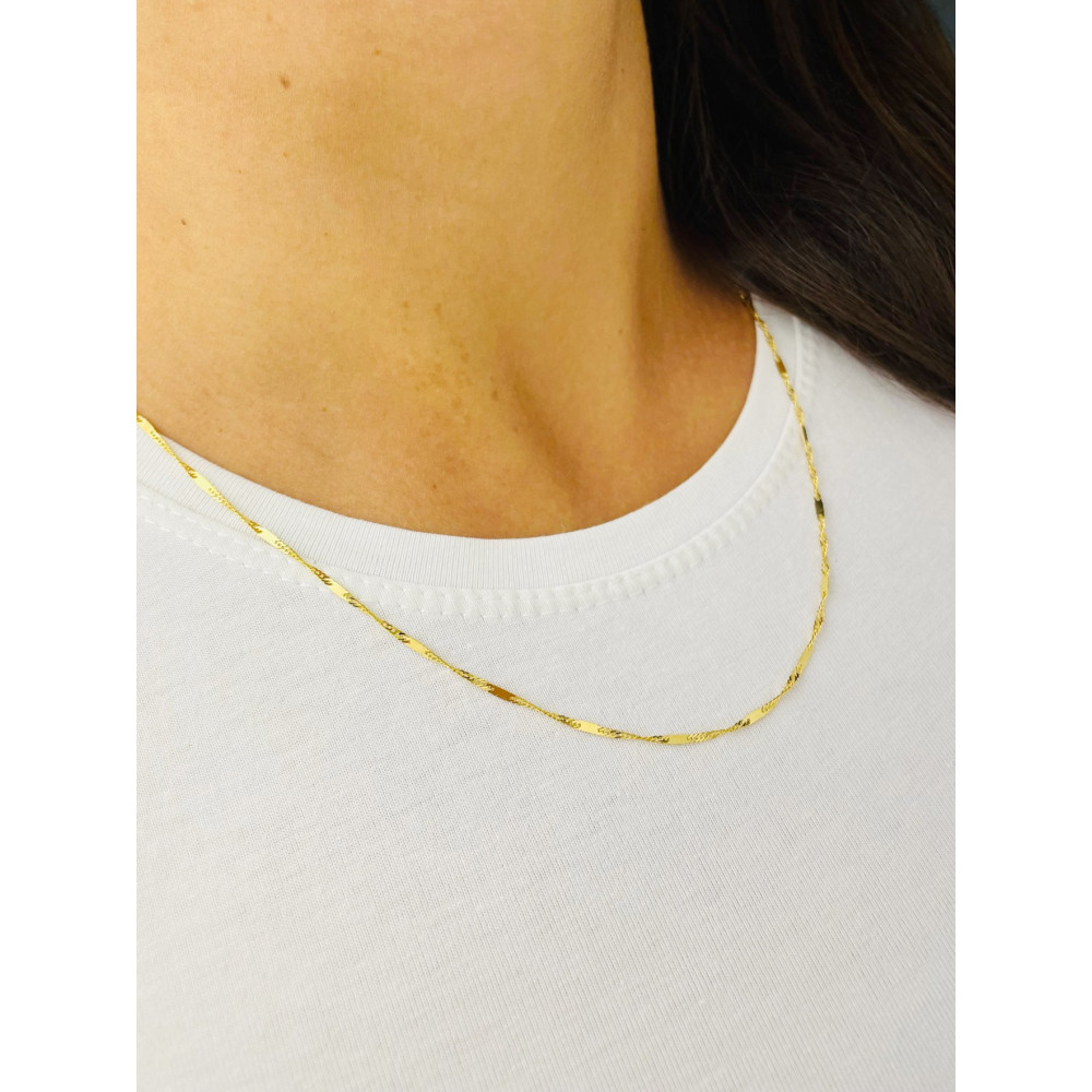 Goldkette Halskette Gelbgold Singapur Magic Platte 585er 14KT