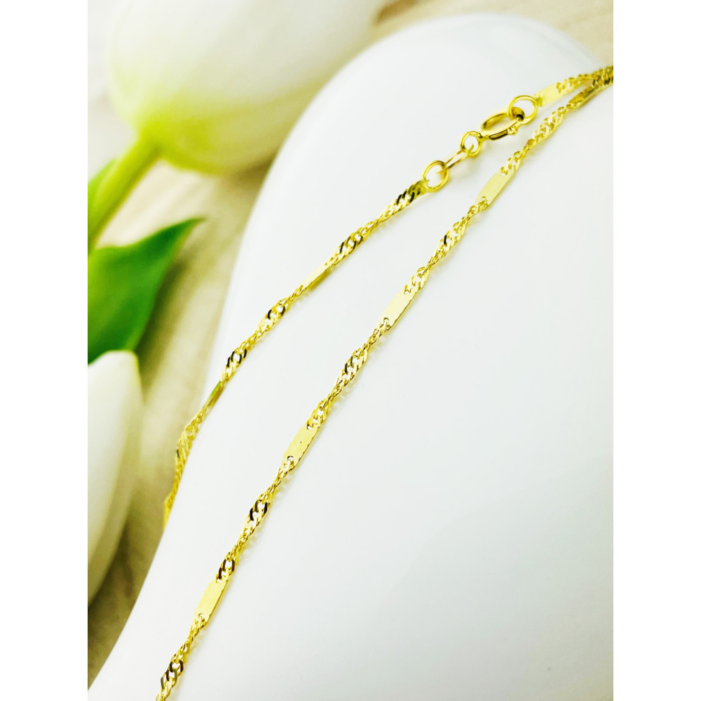 Goldkette Halskette Gelbgold Singapur Magic Platte 585er 14KT