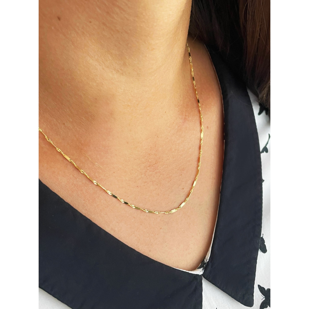 Goldkette Halskette Gelbgold Singapur Magic Platte 585er 14KT