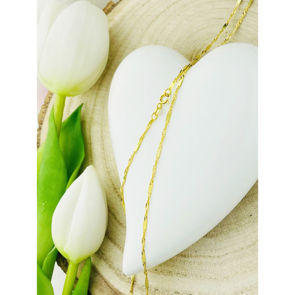 Goldkette Halskette Gelbgold Singapur Magic Platte 585er 14KT