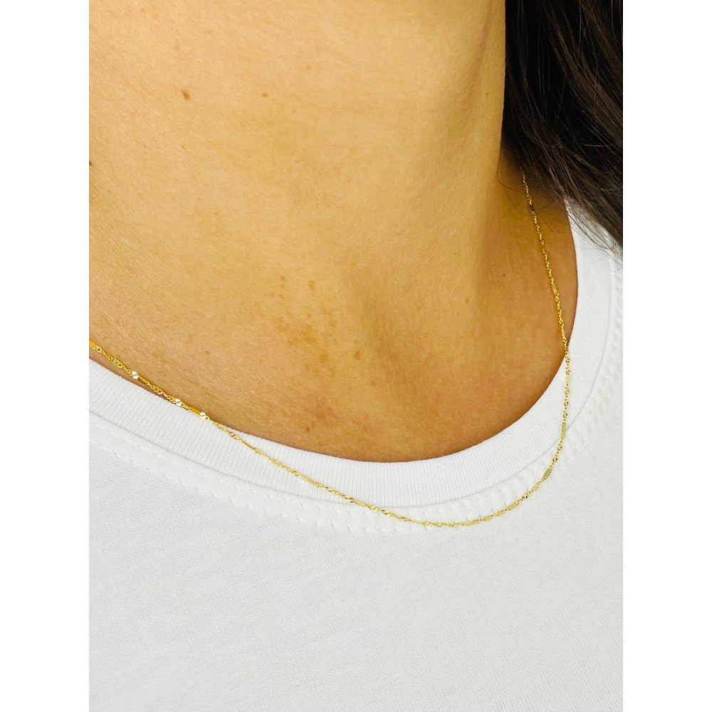 Goldkette Halskette Gelbgold Singapur Magic Platte 585er 14KT