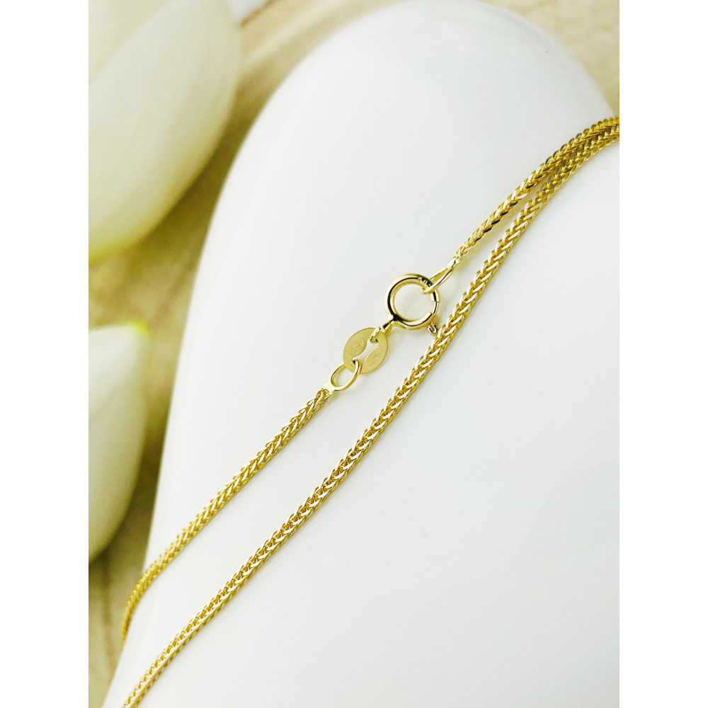 Goldkette Halskette Collier Diamantschliff Spiga Weizen Gelbgold 858er 14KT