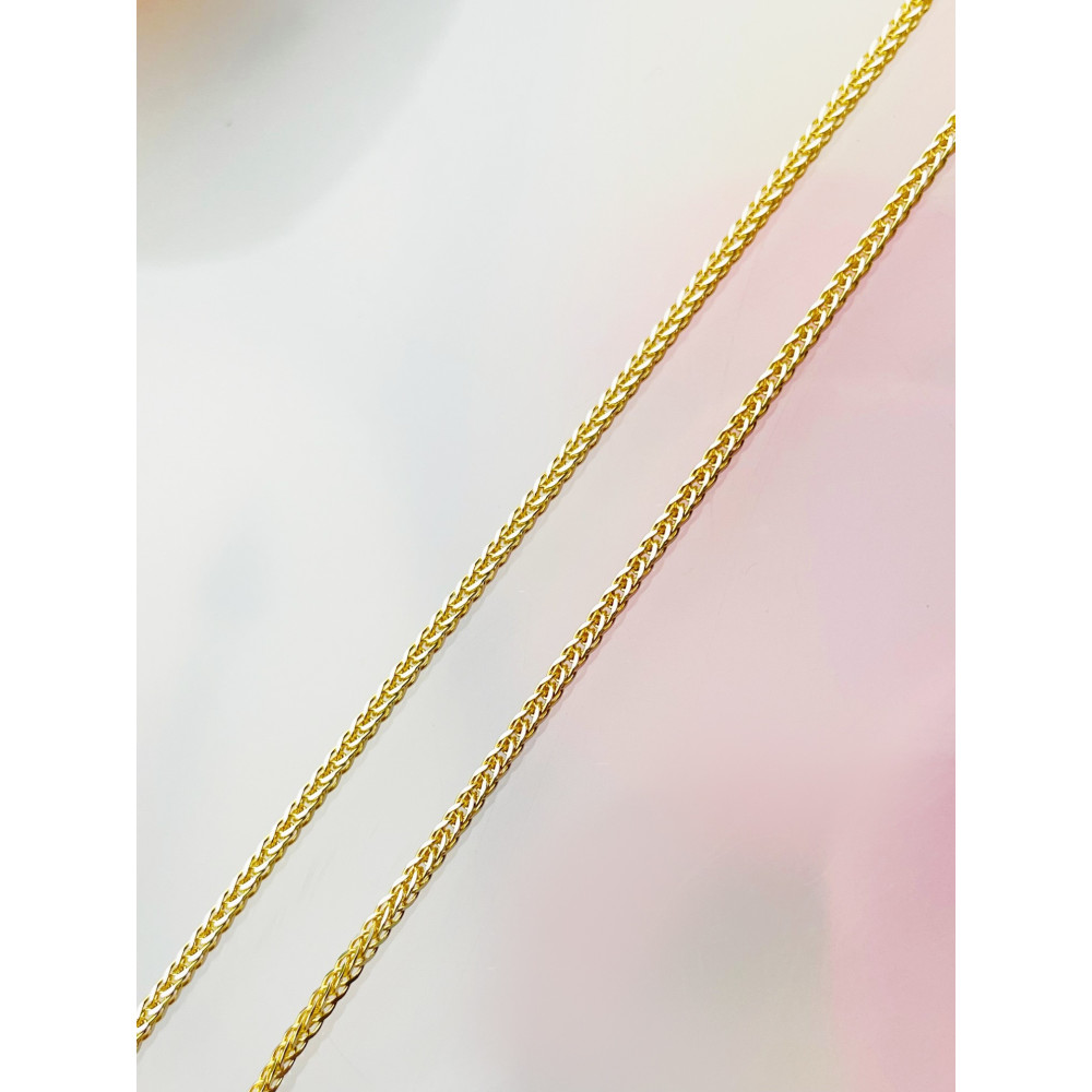 Goldkette Halskette Collier Diamantschliff Spiga Weizen Gelbgold 858er 14KT