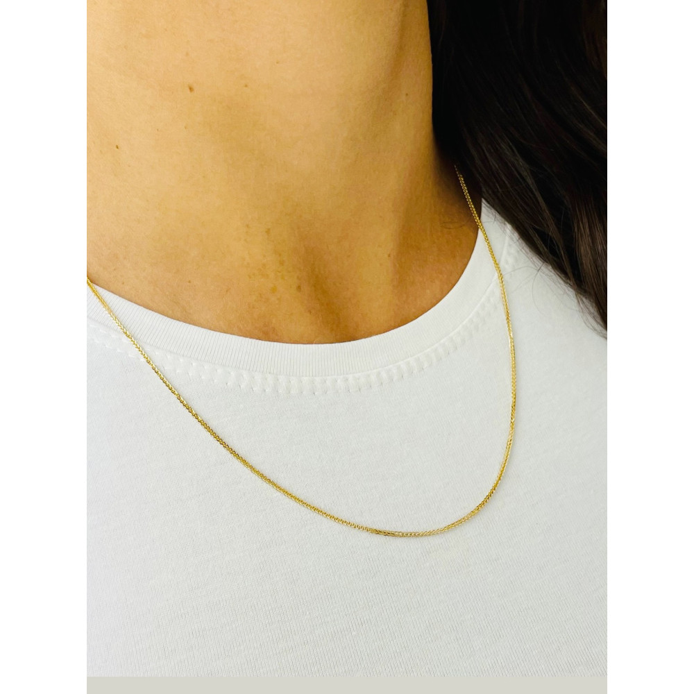 Goldkette Halskette Collier Diamantschliff Spiga Weizen Gelbgold 858er 14KT