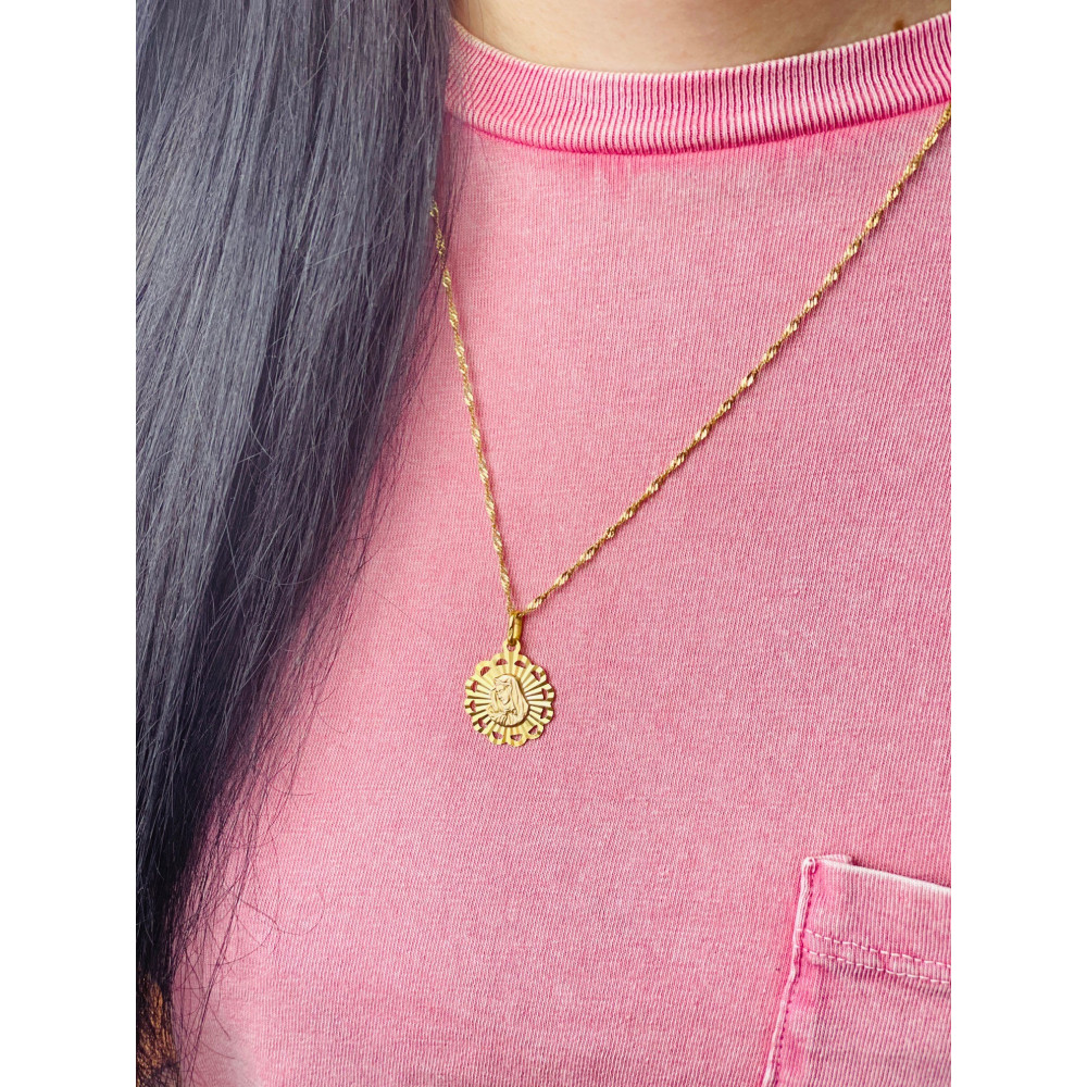 Anhänger Madonna Maria Kettenanhänger Gelbgold