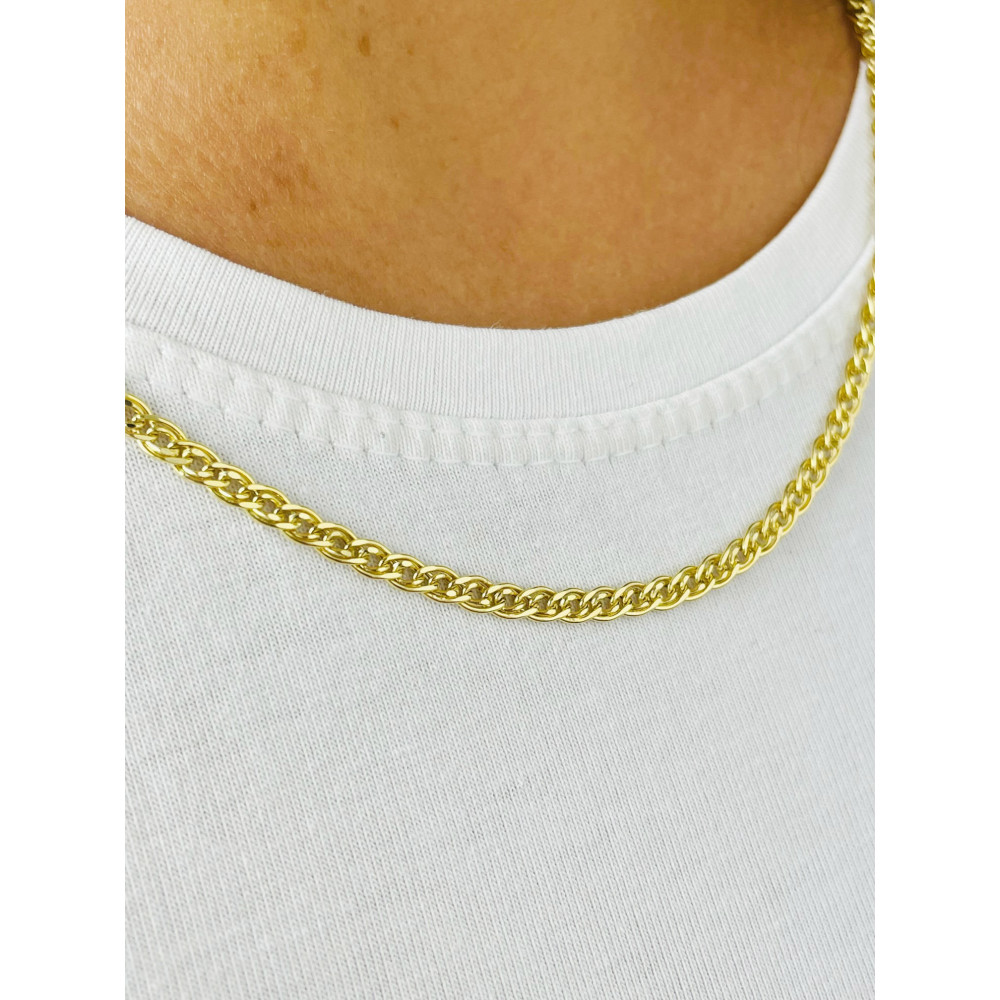 Goldkette Halskette Kette Nonnakette Doppelpanzerkette Gelbgold 585er 14KT