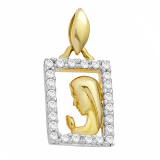 Złoty Medalik Zawieszka Matka Boska Madonna