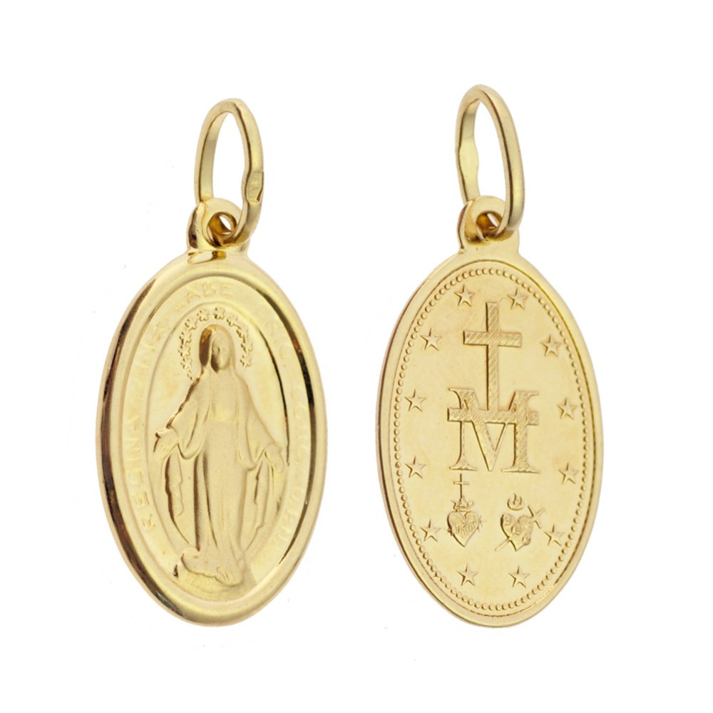 Anhänger Madonna Maria Immaculata Milagrosa Kettenanhänger Gelbgold Goldanhänger Erstkommunion