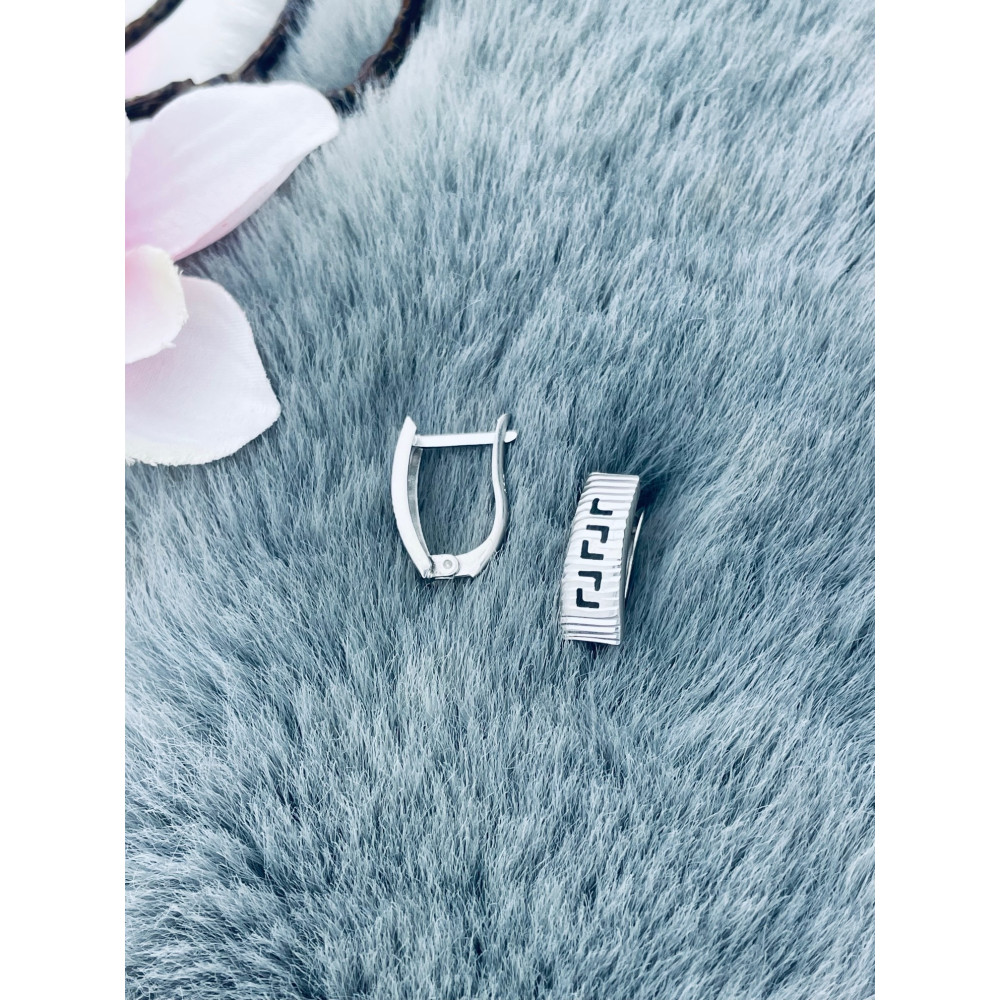 Rechteck 925 Silber Ohrringe