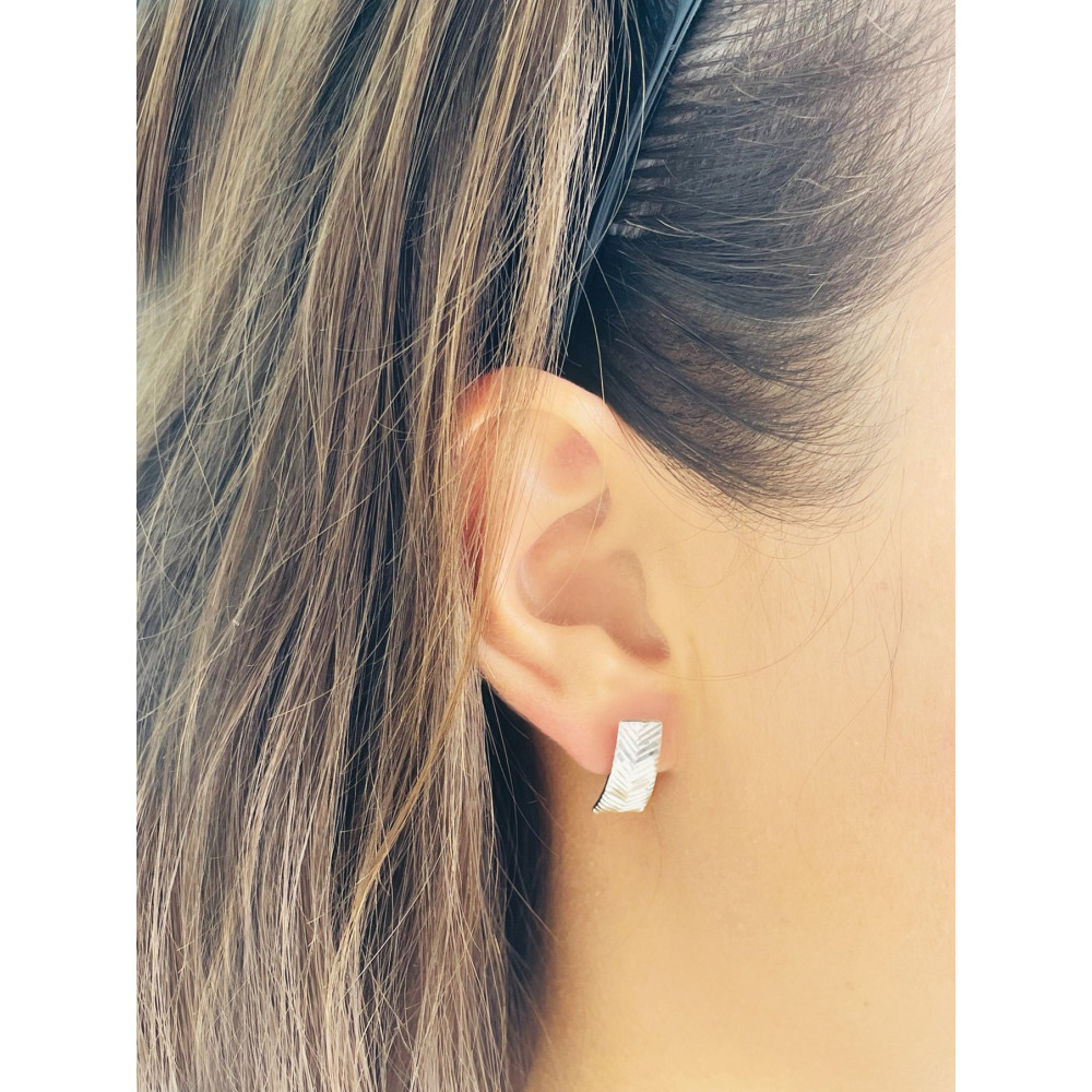 copy of Złote kolczyki przecinki z cyrkoniami