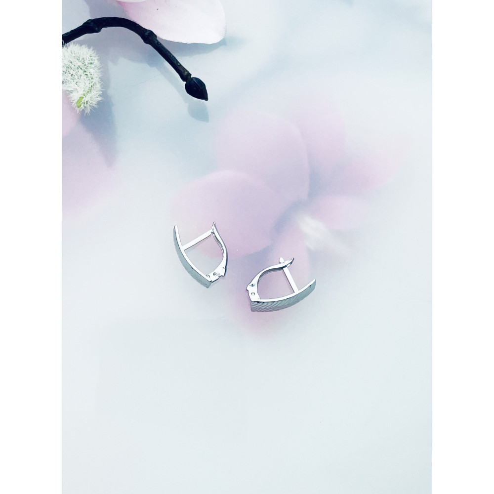 Rechteck 925 Silber Ohrringe