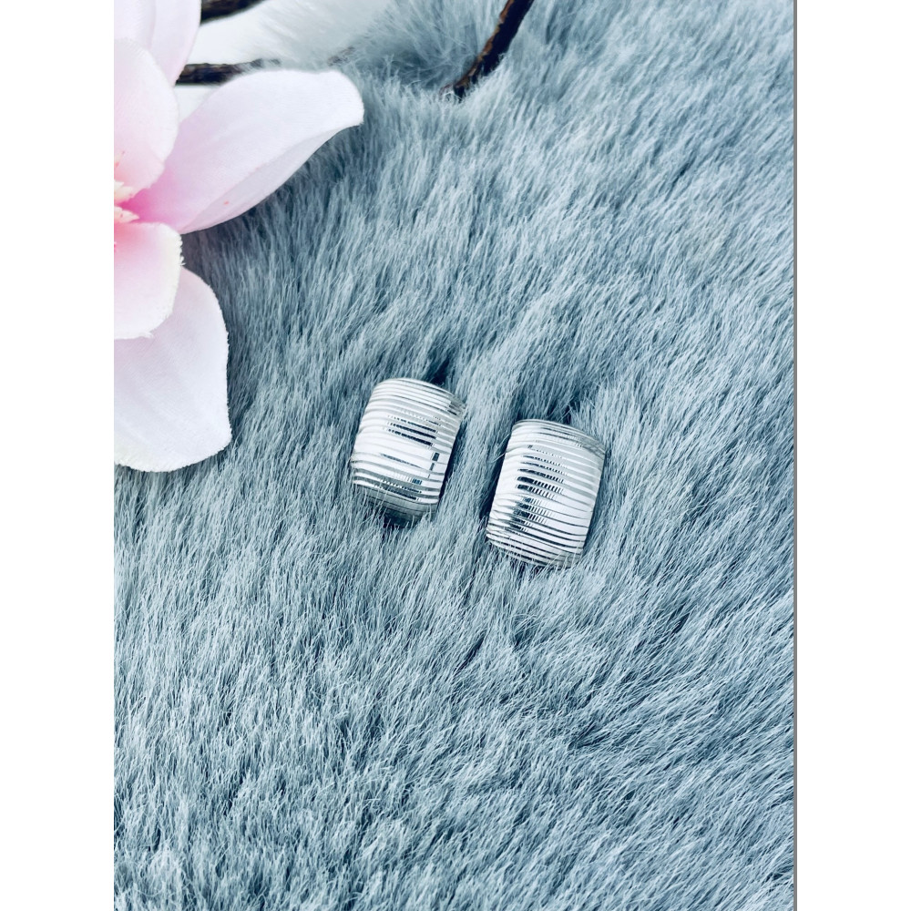 Rechteck 925 Silber Ohrringe