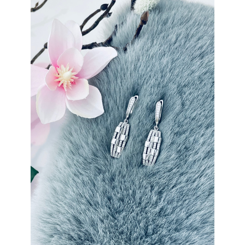 copy of Złote kolczyki przecinki z cyrkoniami