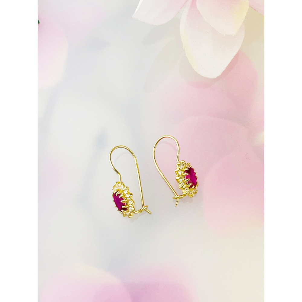 Ohrringe Ohrhänger mit Zirkonia Ohrstecker Ohrschmuck Paar Gelbgold 585er 14KT