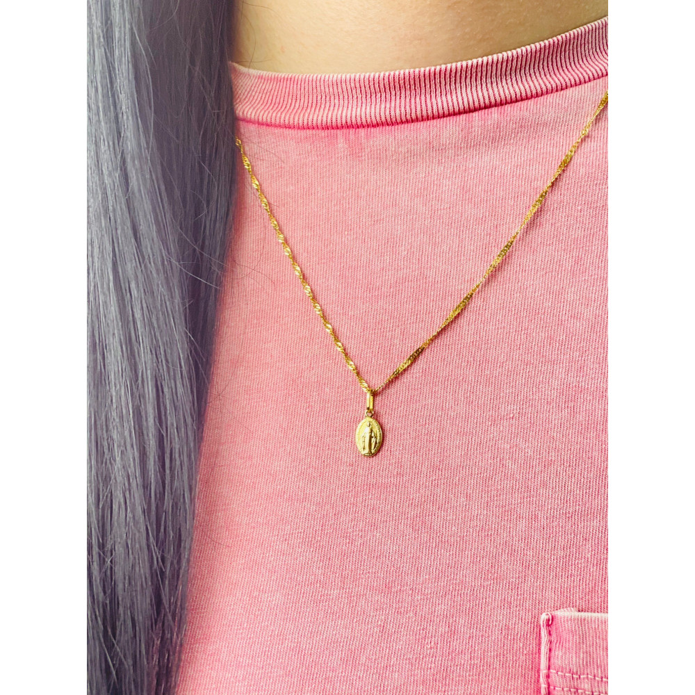 Złoty Medalik Zawieszka Matka Boska Cudowna