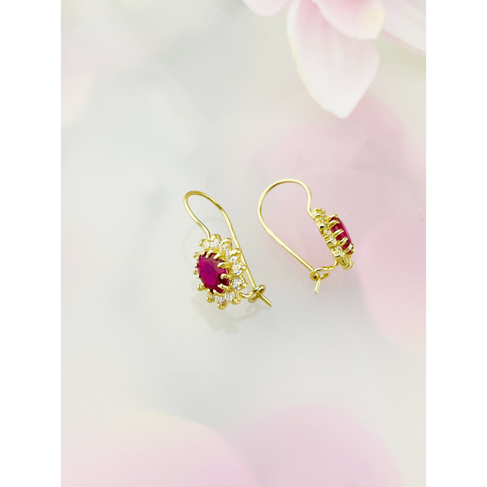 Ohrringe Ohrhänger mit Zirkonia Ohrstecker Ohrschmuck Paar Gelbgold 585er 14KT