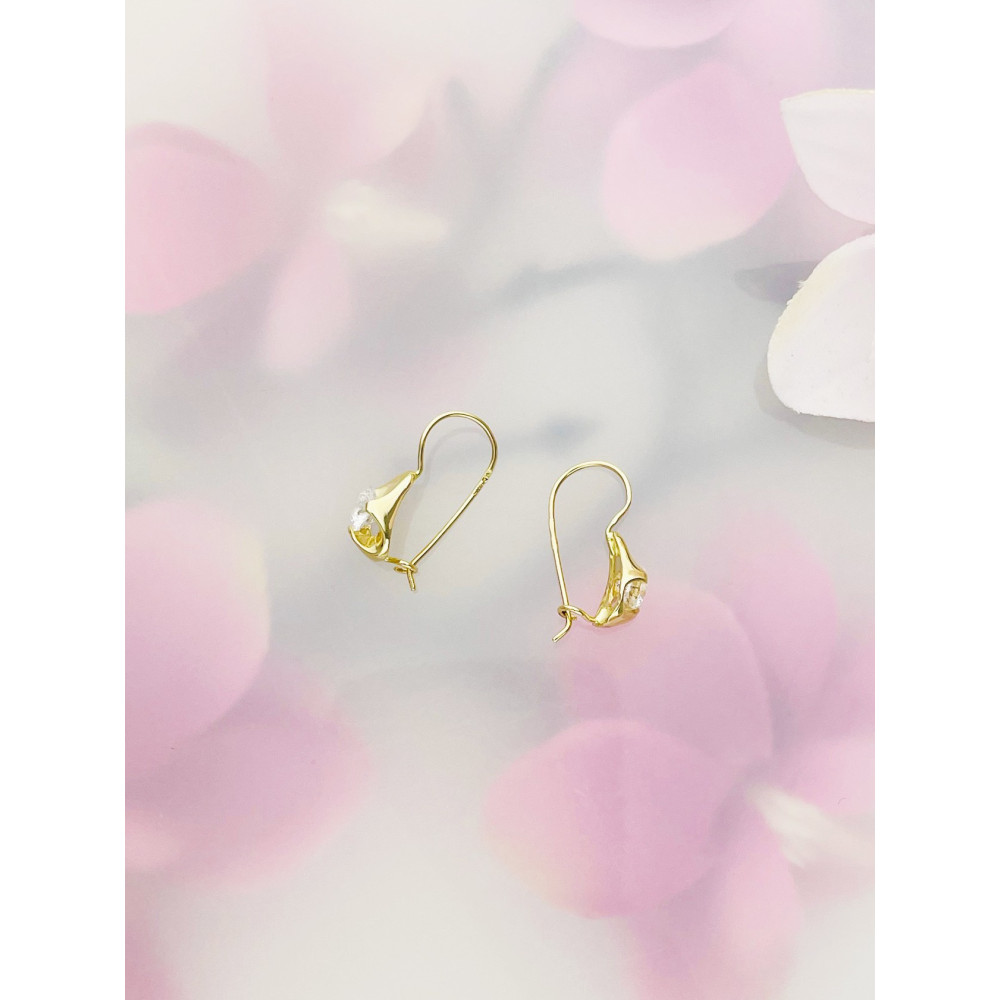 Tropfen Gold Ohrringe mit Zirkonia Ohrhänger Ohrstecker Ohrschmuck Paar Gelbgold