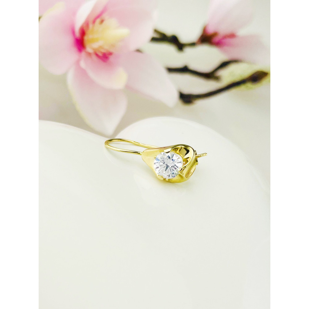 copy of Złote kolczyki kuleczki z cyrkoniami dwukolorowe