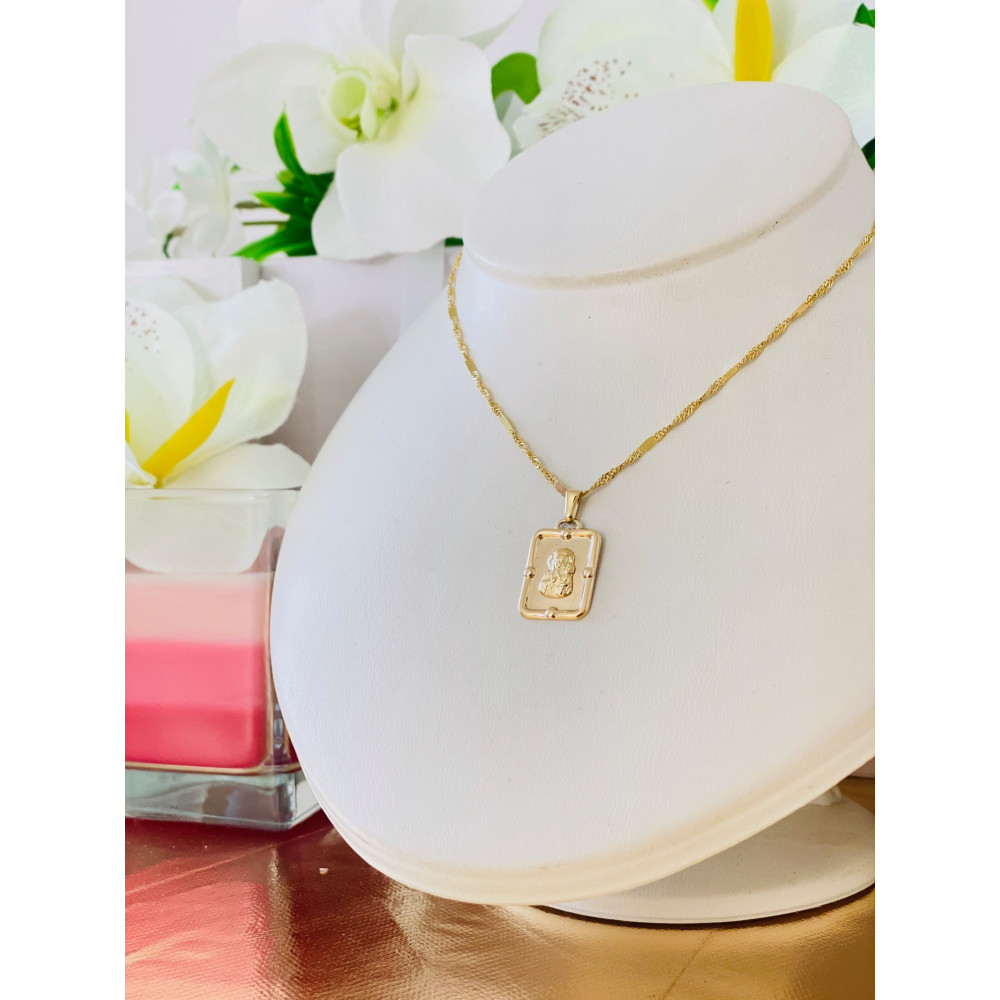 Złoty Medalik Zawieszka Matka Boska Częstochowska