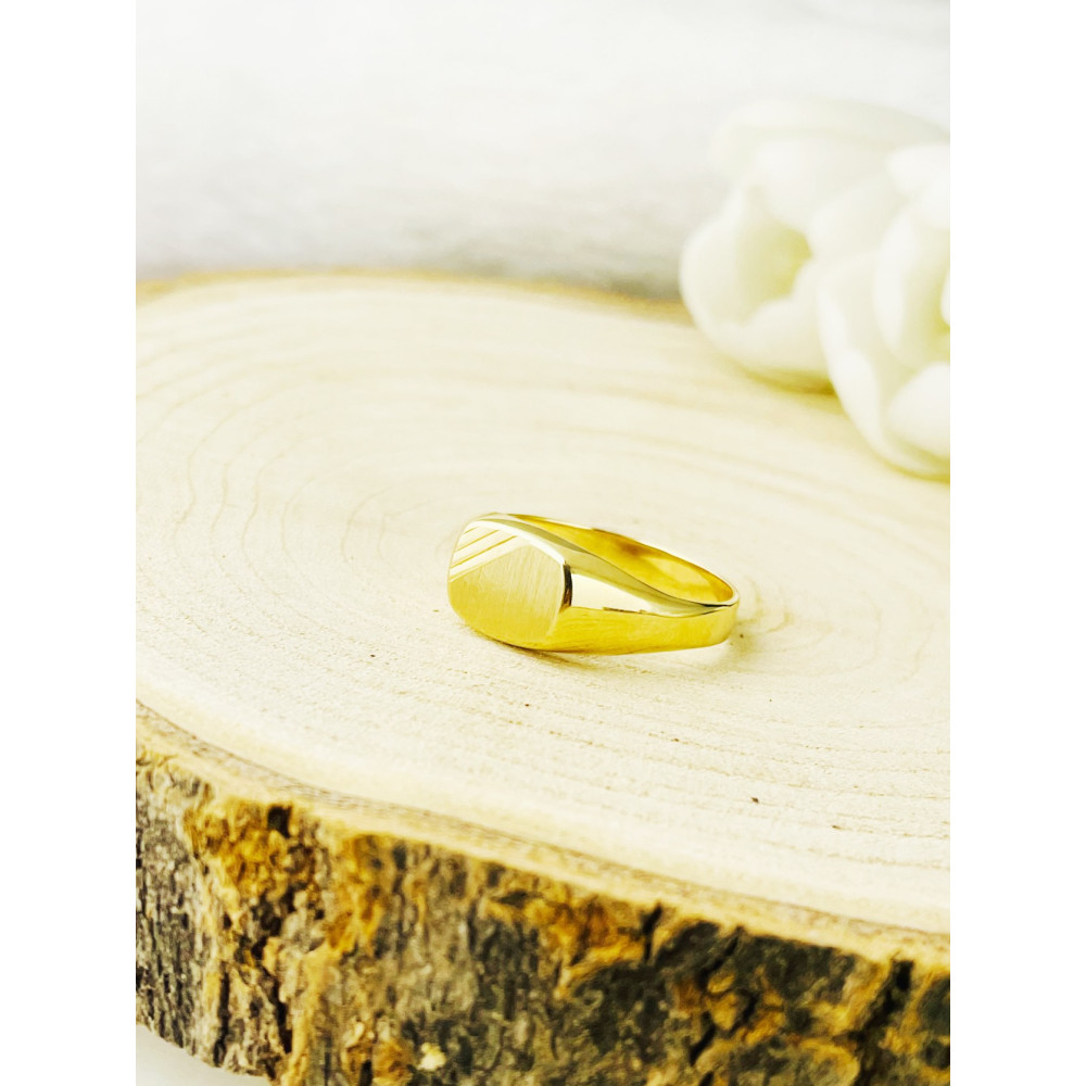 Złoty sygnet męski prostokąt