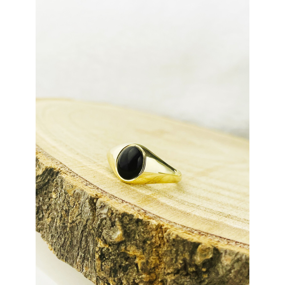 Gold-Siegelring für Männer Signet mit Onyx Gold 585er 14KT