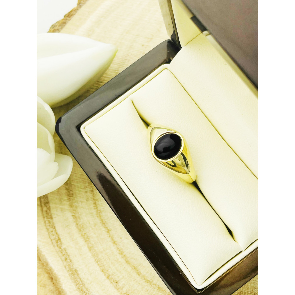 Gold-Siegelring für Männer Signet mit Onyx Gold 585er 14KT