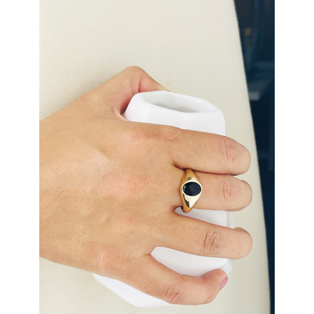 Gold-Siegelring für Männer Signet mit Onyx Gold 585er 14KT