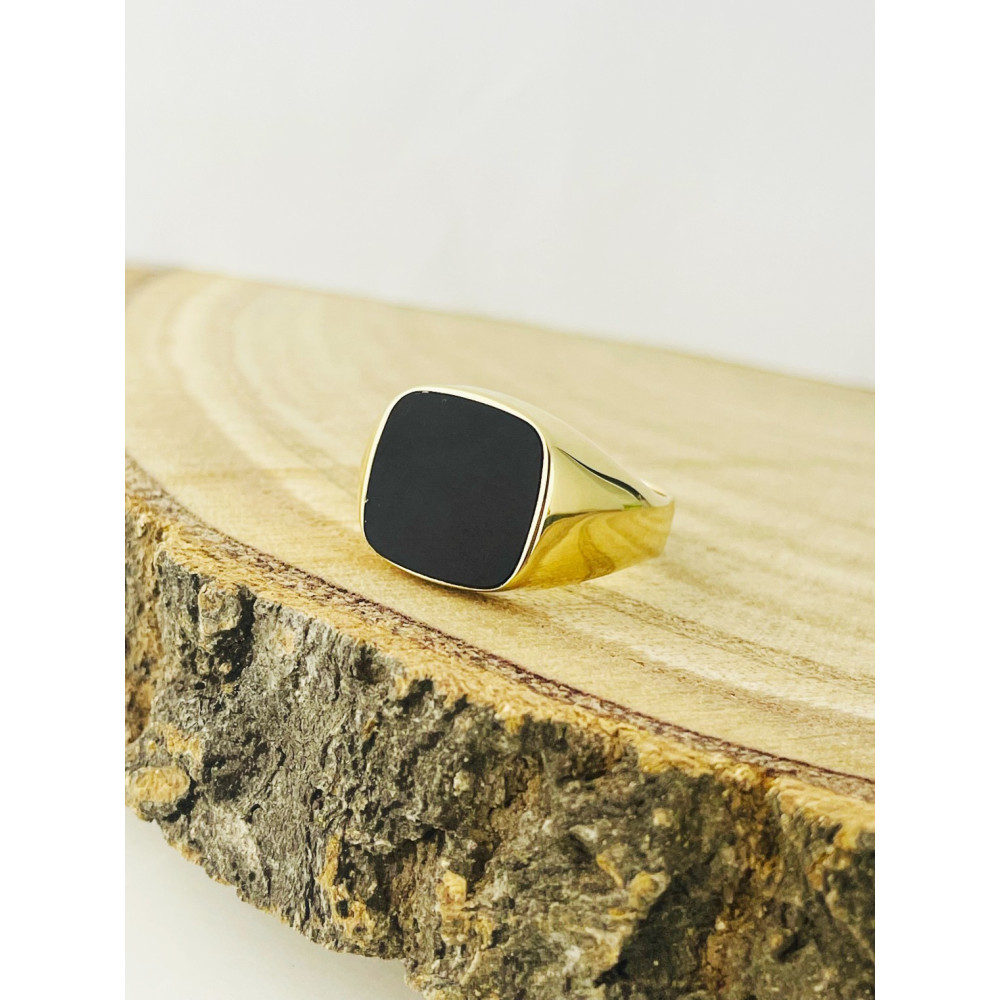 Gold-Siegelring für Männer Signet mit Onyx Gold 585er 14KT