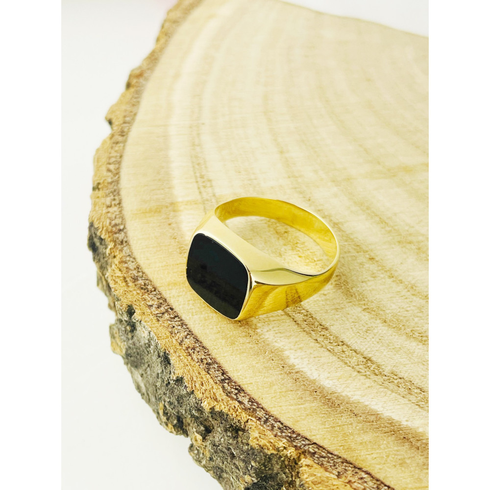 Gold-Siegelring für Männer Signet mit Onyx Gold 585er 14KT
