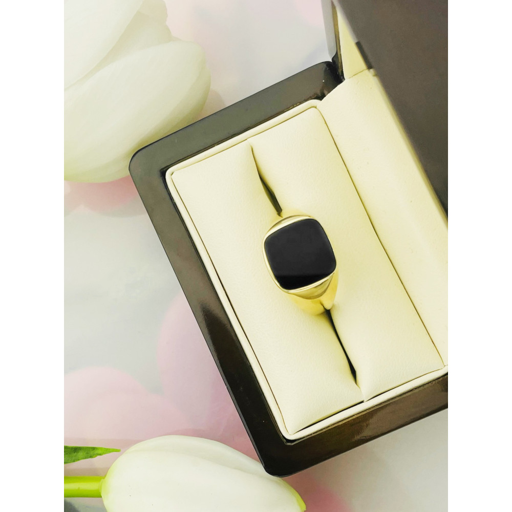 Gold-Siegelring für Männer Signet mit Onyx Gold 585er 14KT