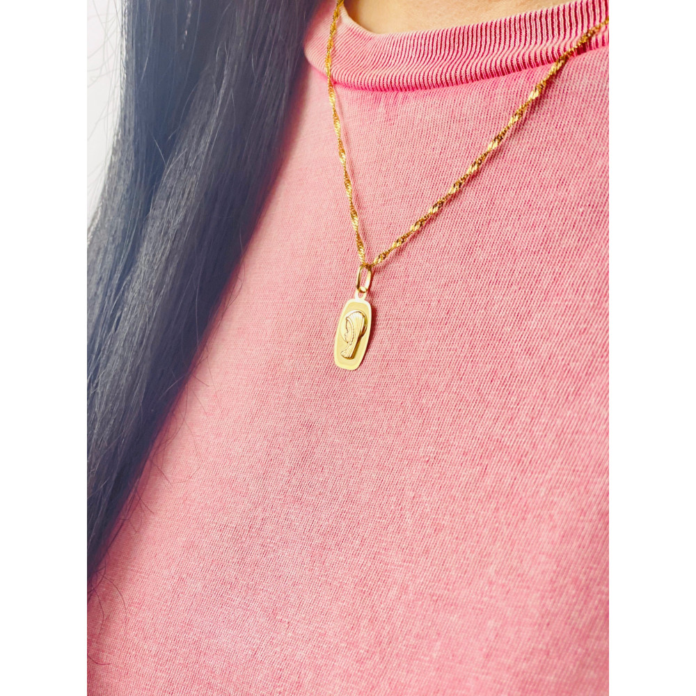 Złoty Medalik Zawieszka Matka Boska Fatimska