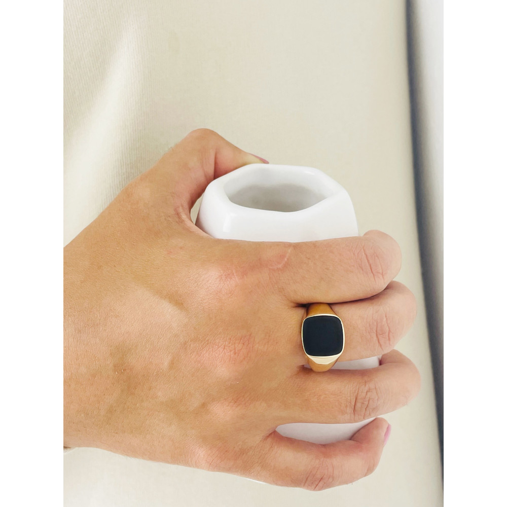 Gold-Siegelring für Männer Signet mit Onyx Gold 585er 14KT