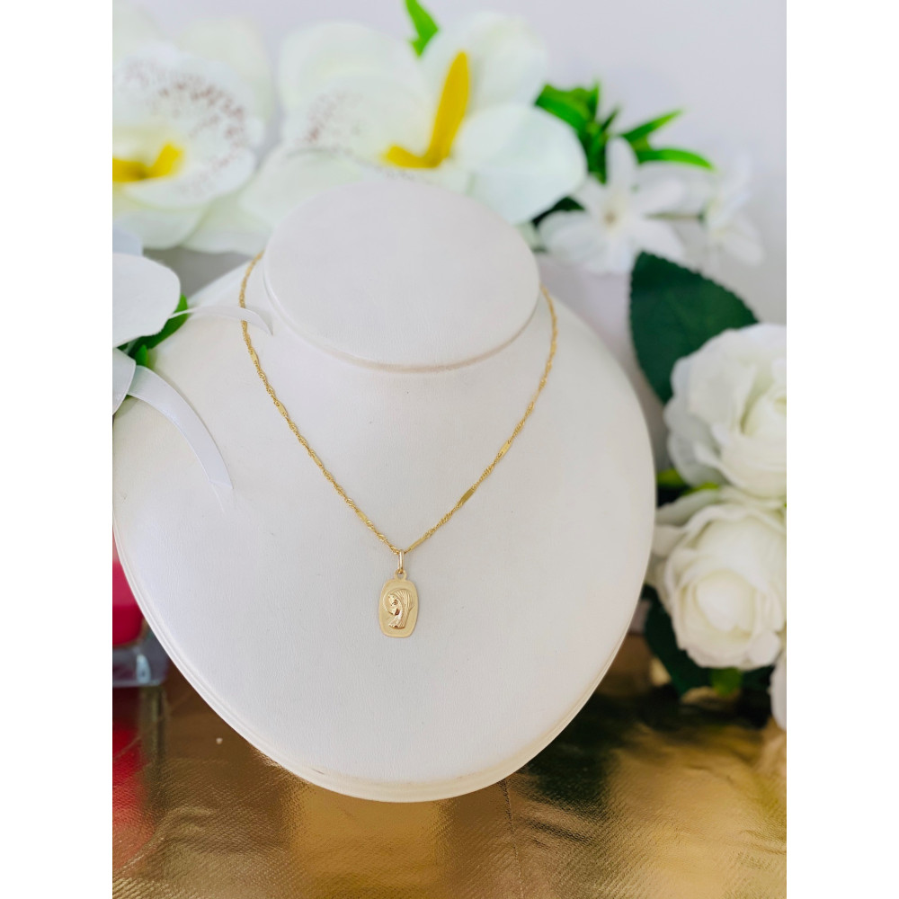 Złoty Medalik Zawieszka Matka Boska Fatimska