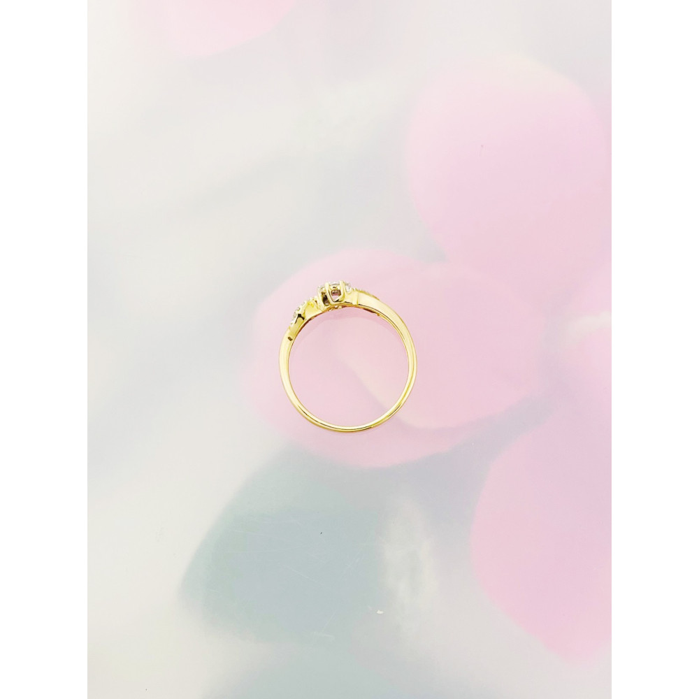 Blume Verlobungsring mit Diamant Gold 585er 14KT