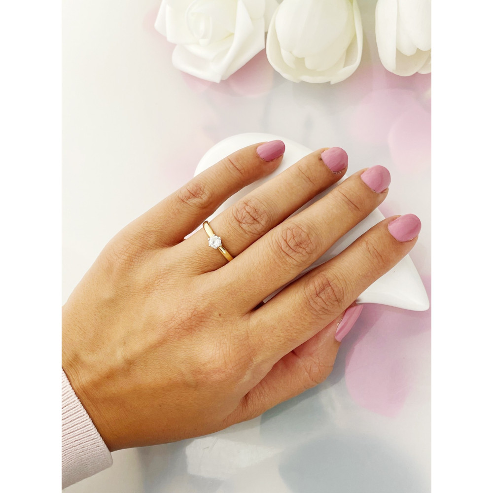 Verlobungsring mit Diamant Gold 585er 14KT