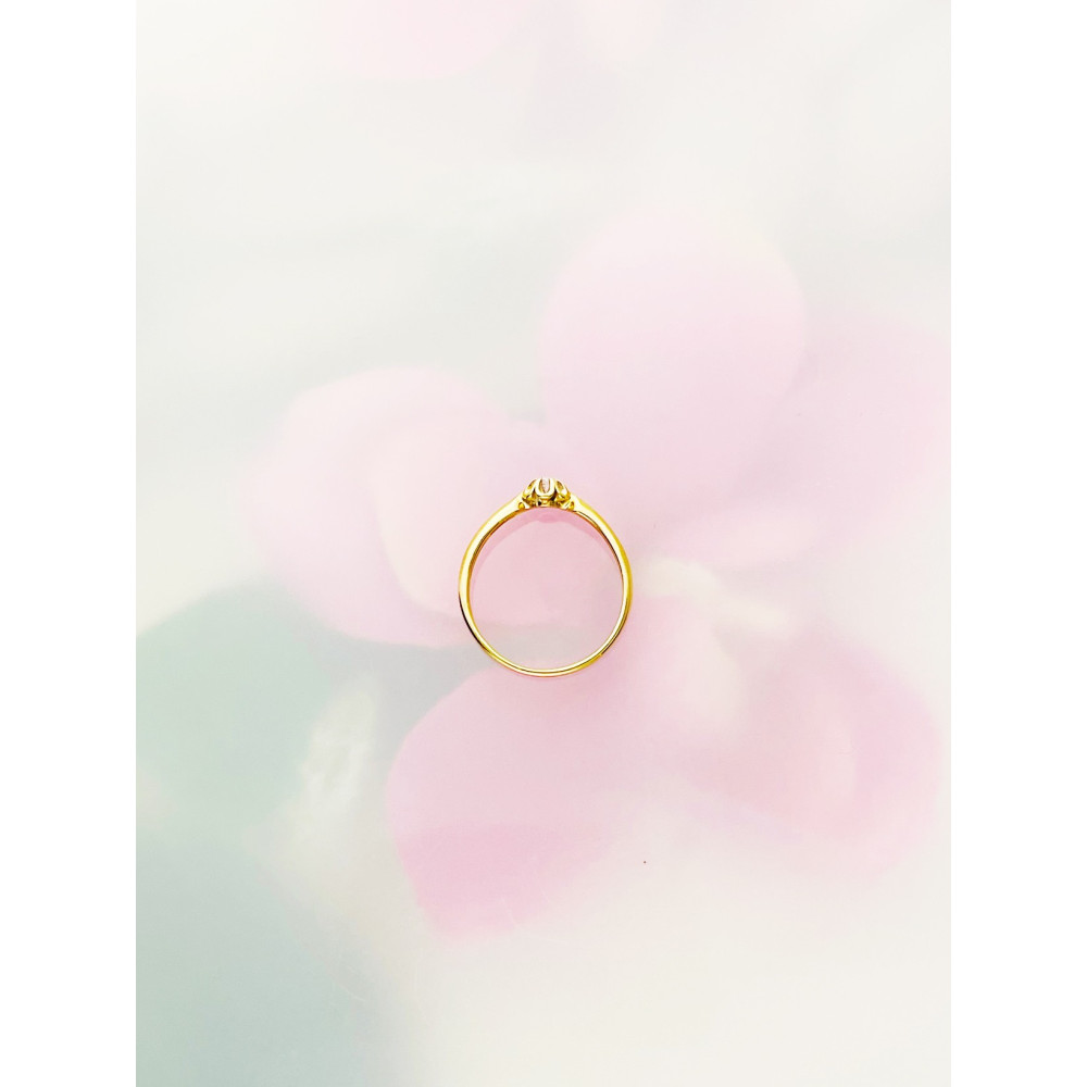 Blume Verlobungsring mit Diamant Gold 585er 14KT