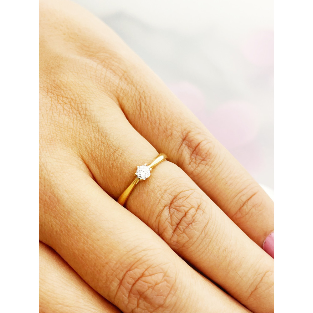 Verlobungsring mit Diamant Gold 585er 14KT