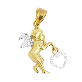 Anhänger Schutzengel Engel Kettenanhänger Bicolor Zweifarbig Gold Goldanhänger