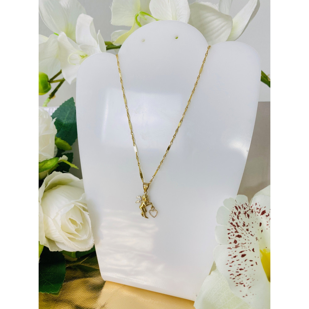 Anhänger Schutzengel Engel Kettenanhänger Bicolor Zweifarbig Gold Goldanhänger