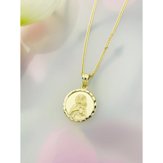 Złoty Medalik Zawieszka Matka Boska Częstochowska Chrzest Komunia