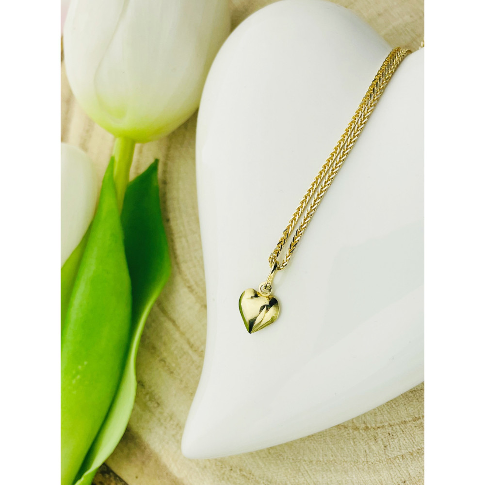 Złoty Medalik Zawieszka serce Matka Boska Częstochowska Komunia Chrzest