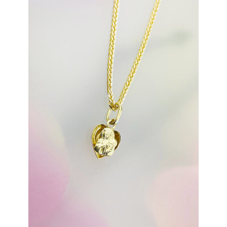 Herz Anhänger Madonna Maria mit Jesuskind Goldanhänger Erstkommunion Gold 585er 14KT