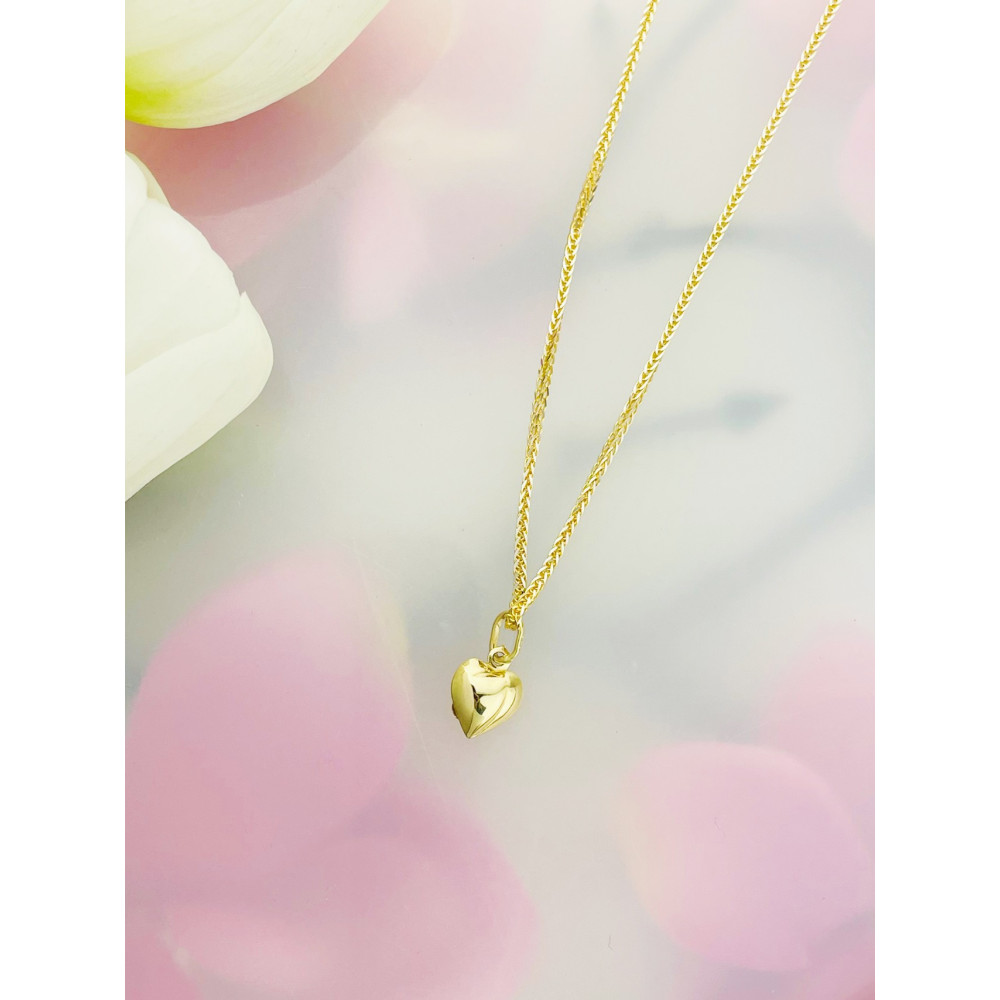 Złoty Medalik Zawieszka serce Matka Boska Częstochowska Komunia Chrzest