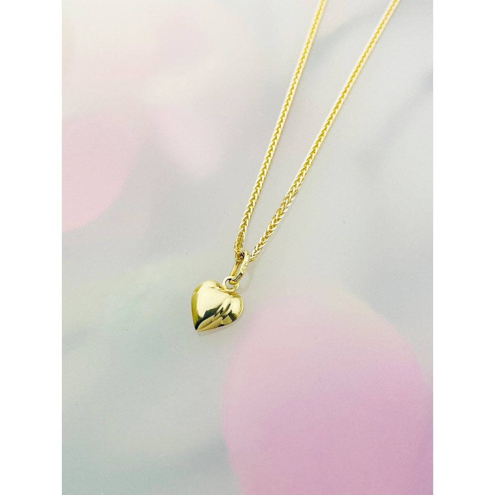 Złoty Medalik Zawieszka serce Matka Boska Częstochowska Komunia Chrzest