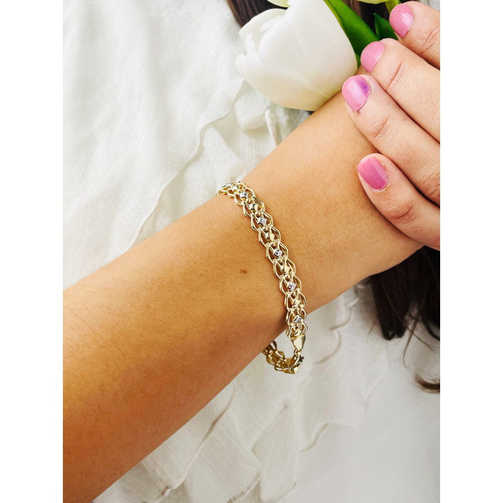 copy of Złota bransoletka z zawieszkami serce