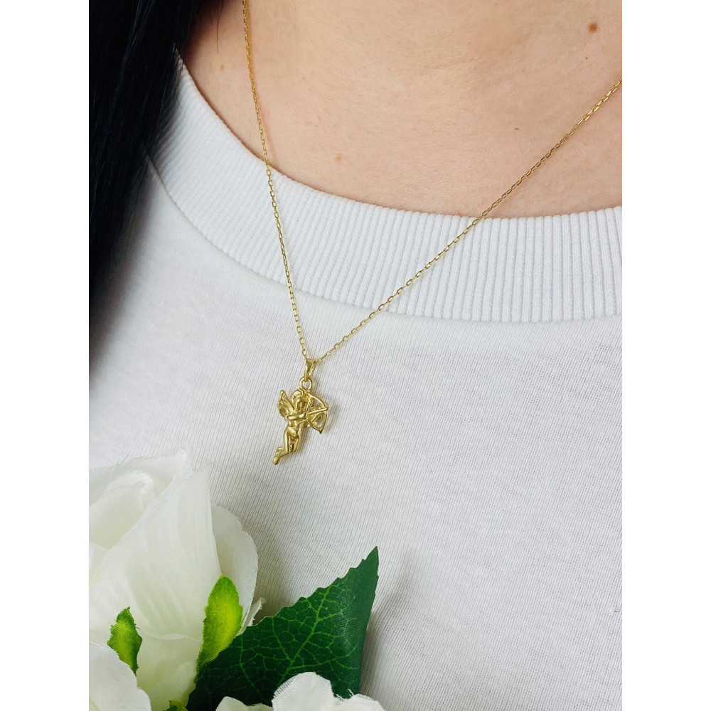 Złota zawieszka wisiorek amor