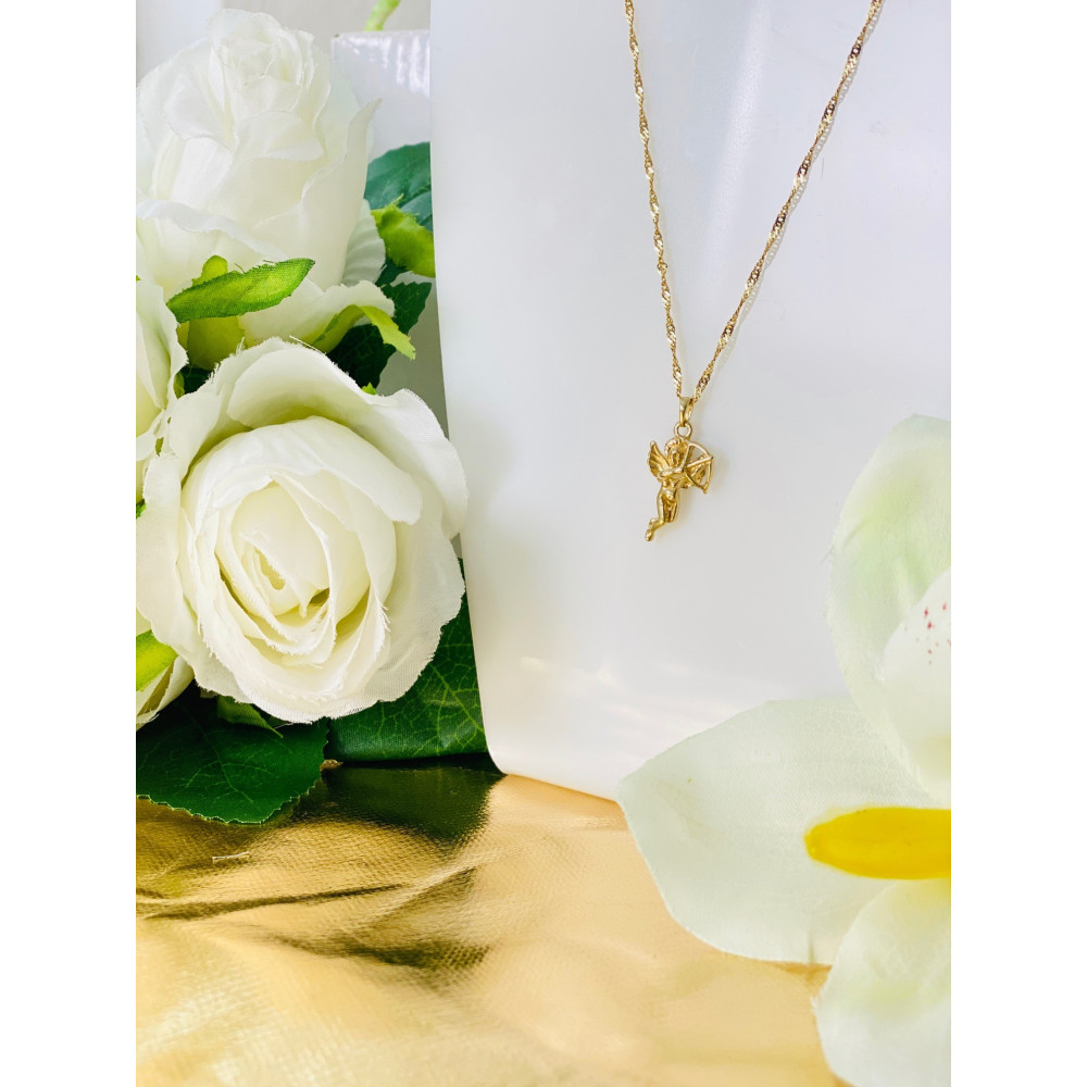 Złota zawieszka wisiorek amor