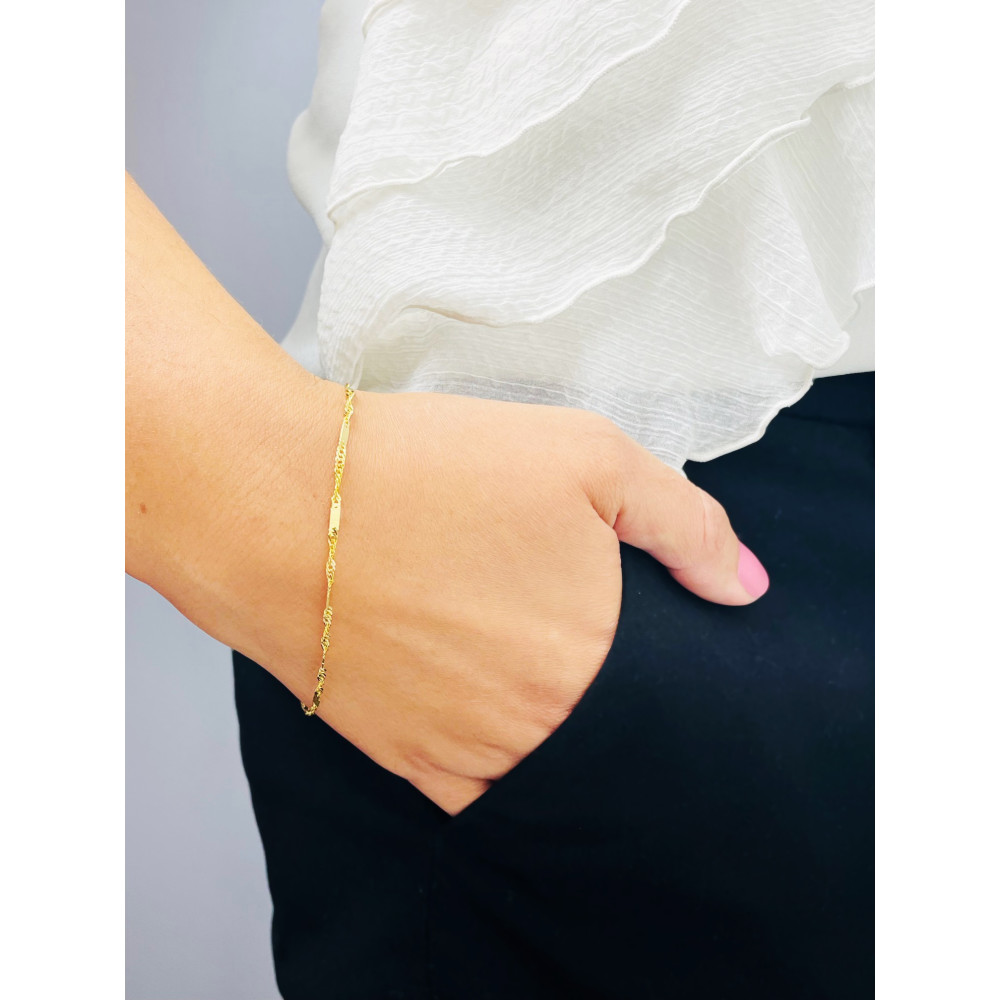 Diamondi Damen Goldarmband Armbänder Singapure Magic 585er 14KT