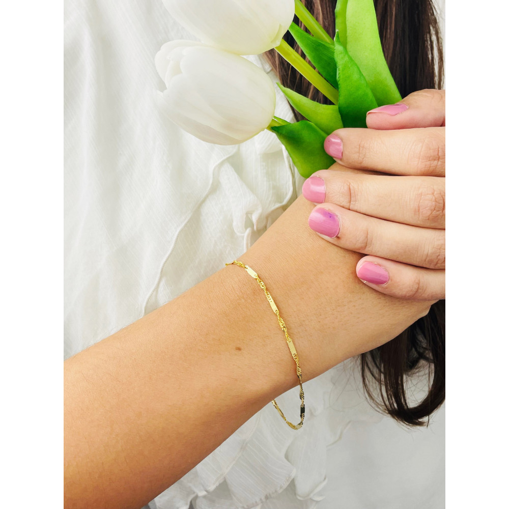 Diamondi Damen Goldarmband Armbänder Singapure Magic 585er 14KT