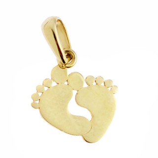 Złoty wisiorek zawieszka stopy stópki